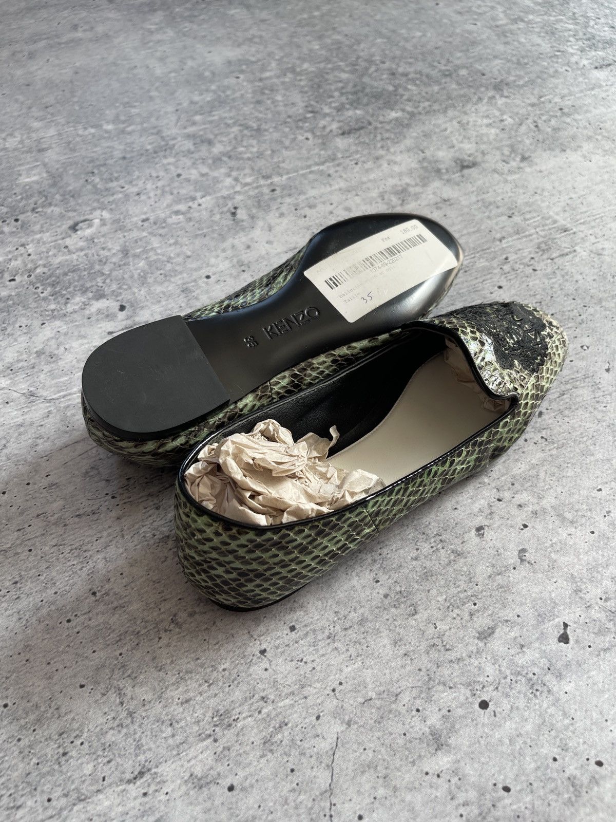 Kenzo Kenzo Green Loafers Size 35 - Snake Skin Effect with Tiger Size US 4 / IT 34 - 7 Thumbnail