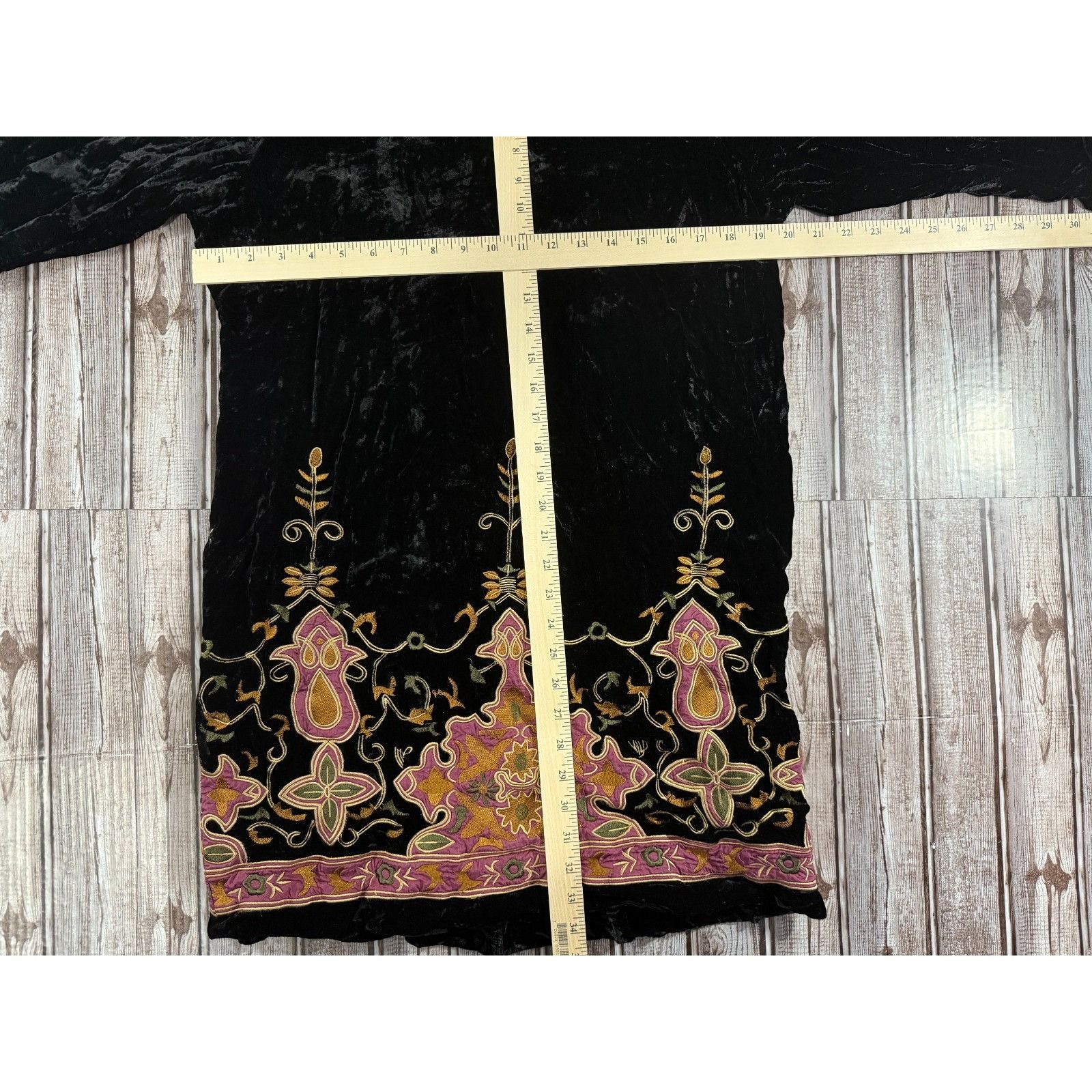 Other Citron Santa Monica Silk Rayon Velvet embroidered long Jacke Size M / US 6-8 / IT 42-44 - 5 Thumbnail