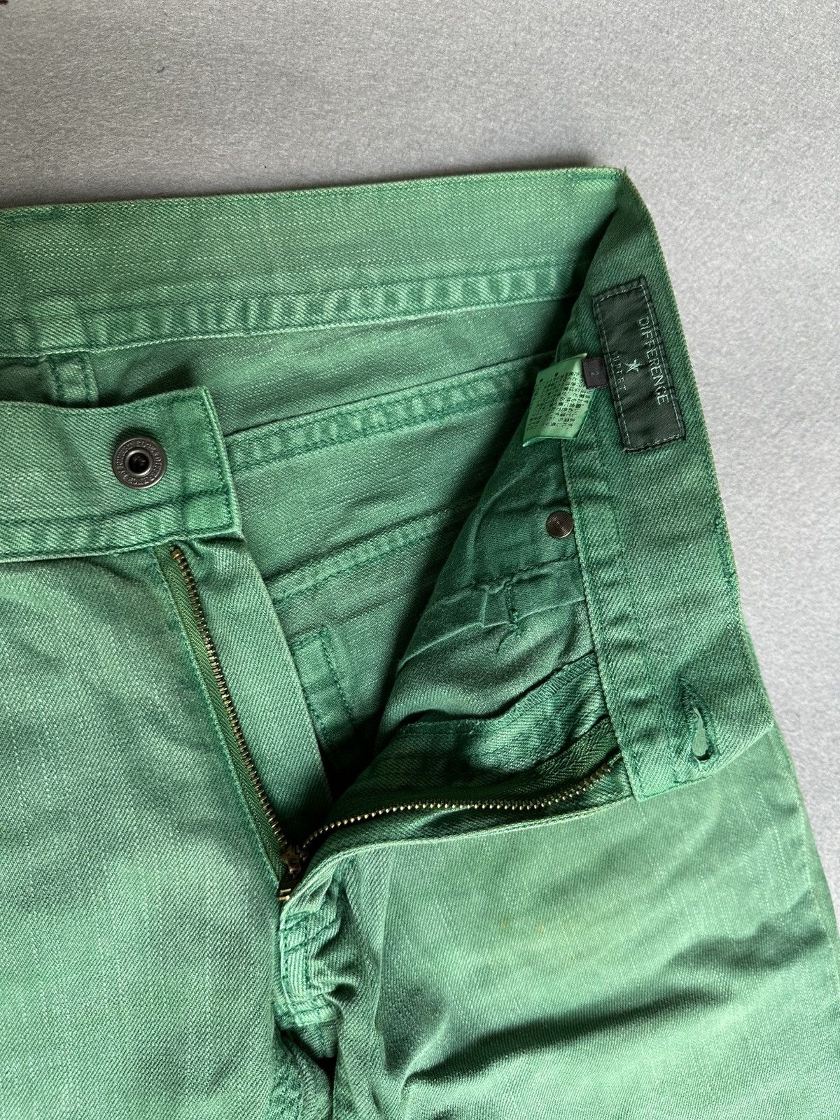 Japanese Brand FLARE Difference Rupert Green Denim Size US 31 - 17 Thumbnail