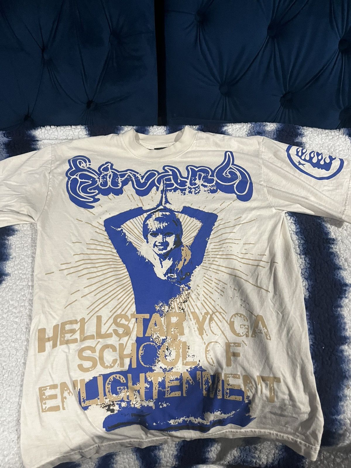 HELLSTAR Hellstar Thorn T- Shirt ‘ Blue & Cream ‘ Size US S / EU 44-46 / 1 - 1 Thumbnail