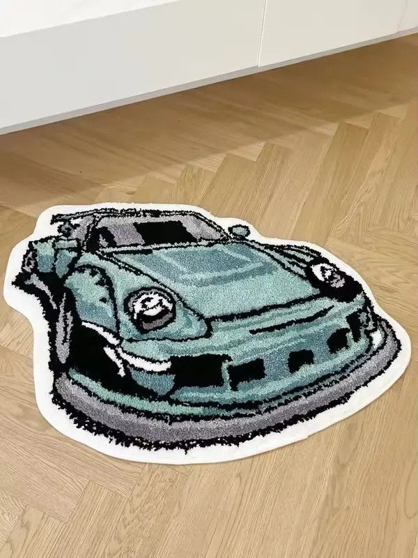 Japanese Brand Youko x Nao Racing Car Shaped Tufting Rug Carpet Size ONE SIZE - 7 Thumbnail