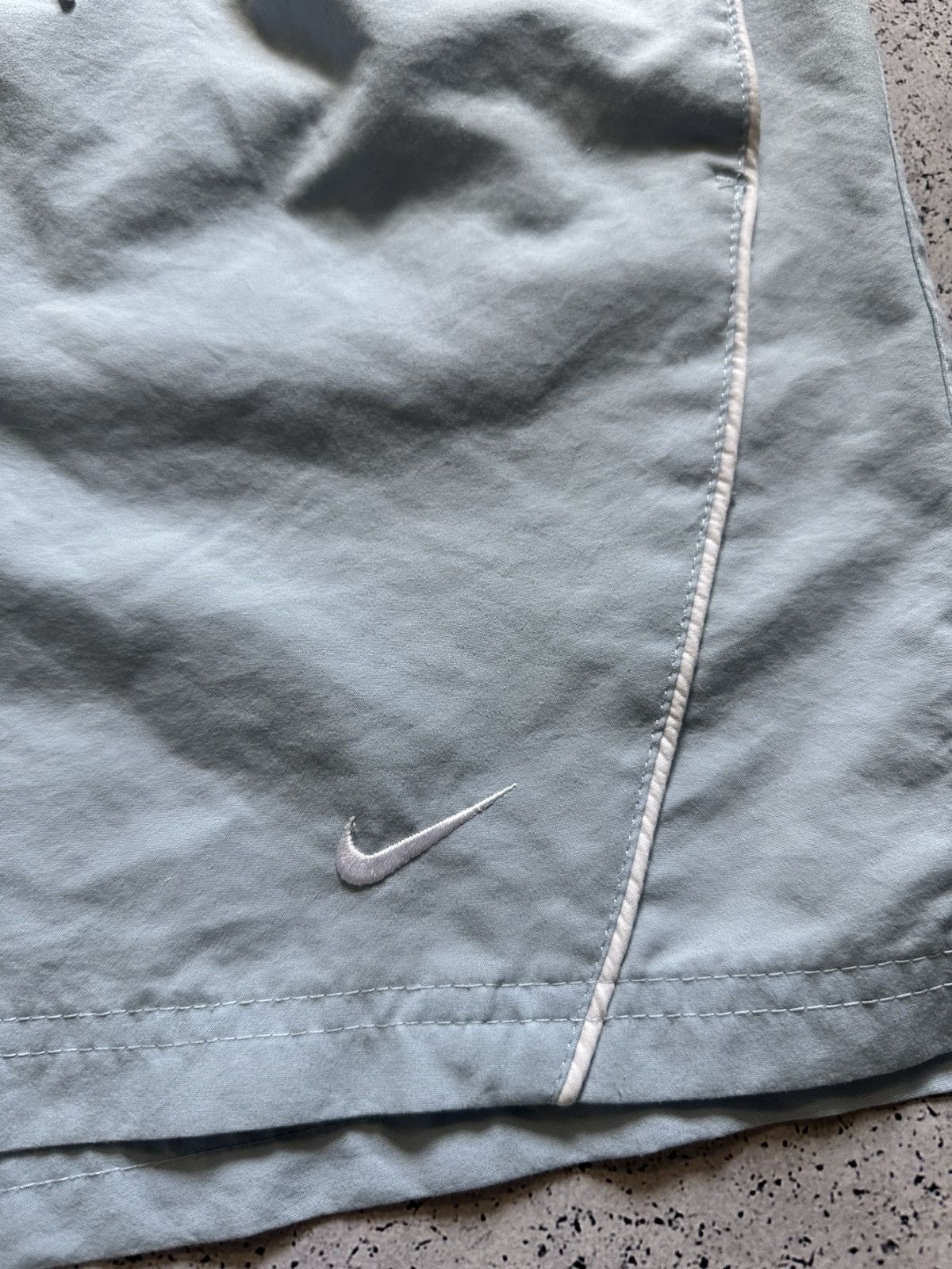 Vintage Vintage Nike Baby Blue Shorts Drill Mini Swoosh Nylon Y2K USA Size US 32 / EU 48 - 3 Thumbnail