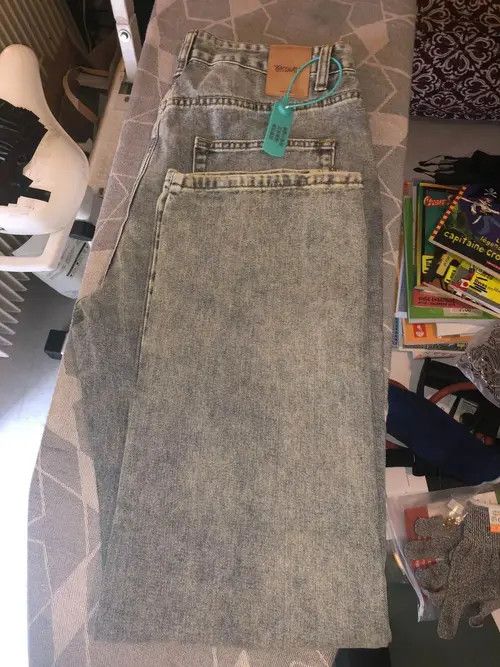 Designer Washed Jeans Zipper Split Straight Size US 30 / EU 46 - 7 Thumbnail