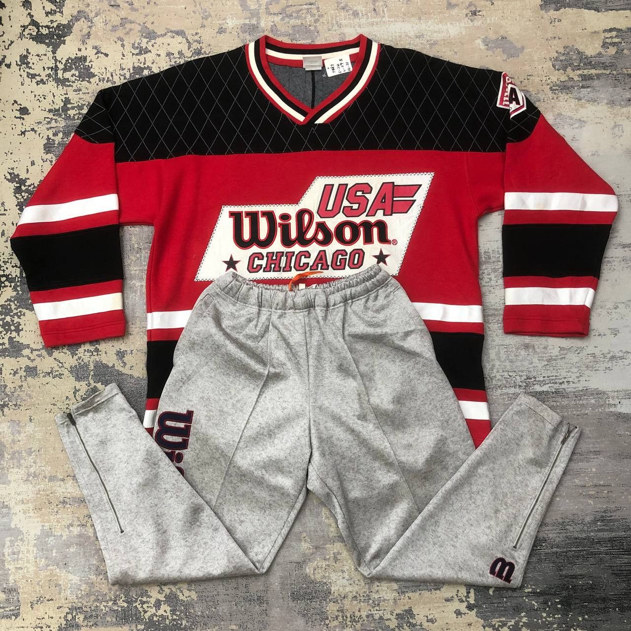 Vintage × Wilson Y487 90s WILSON ONE SET JACKET & TRACKSUIT PANTS Size US L / EU 52-54 / 3 - 1 Thumbnail