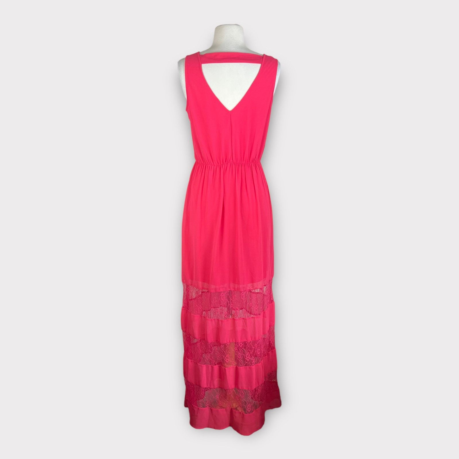 Nordstrom Doe & Rae | Women’s Coral Lace Insert Sheer Maxi Dress Size S / US 4 / IT 40 - 7 Thumbnail