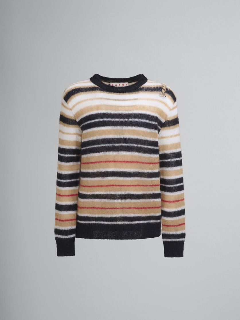 Marni o1f1d3z0326 Striped Brushed Mohair Jumper in Multicolor Size US XL / EU 56 / 4 - 1 Thumbnail