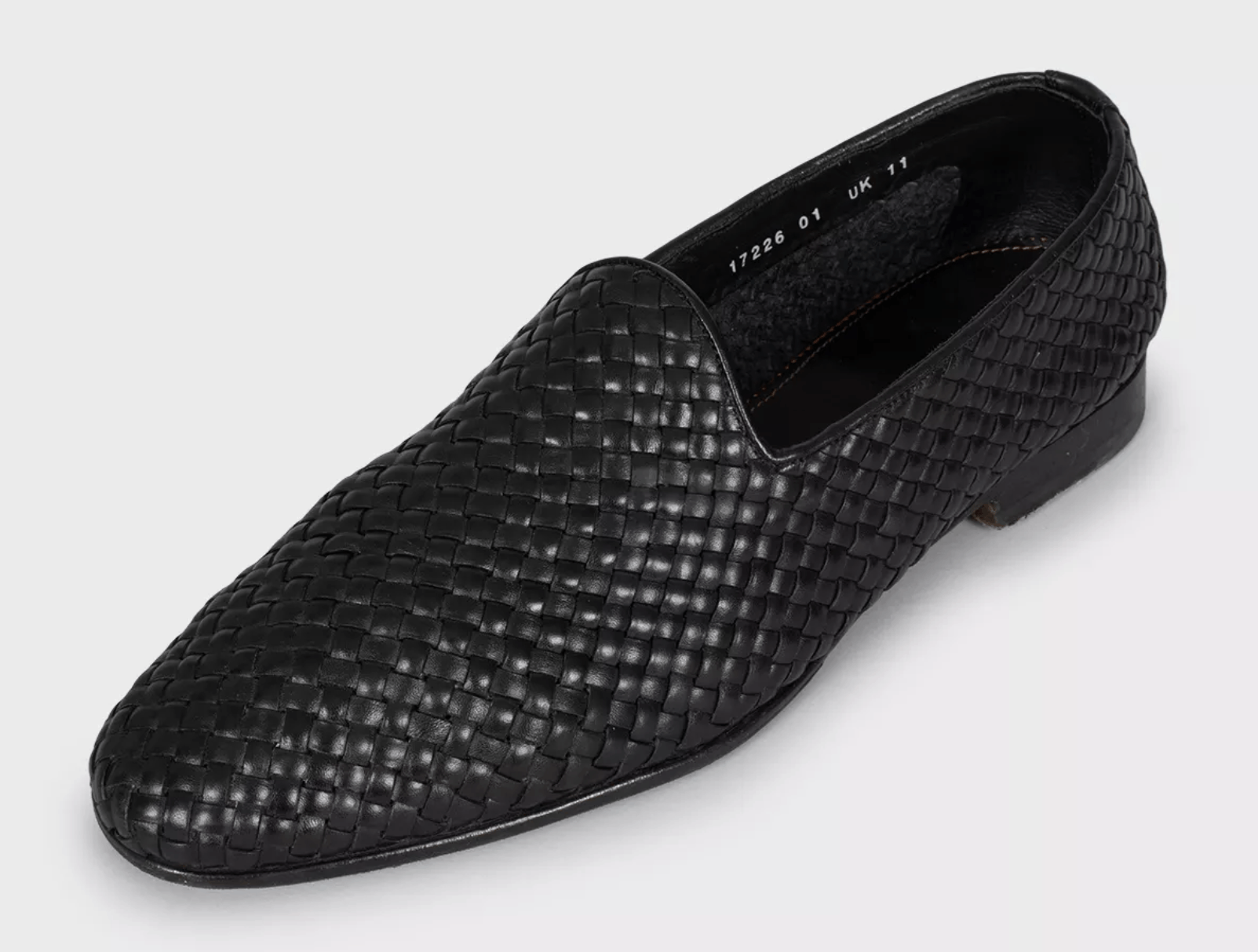 Santoni Santoni Men’s Black Braided Leather Loafers Size US 12 / EU 45 - 3 Thumbnail