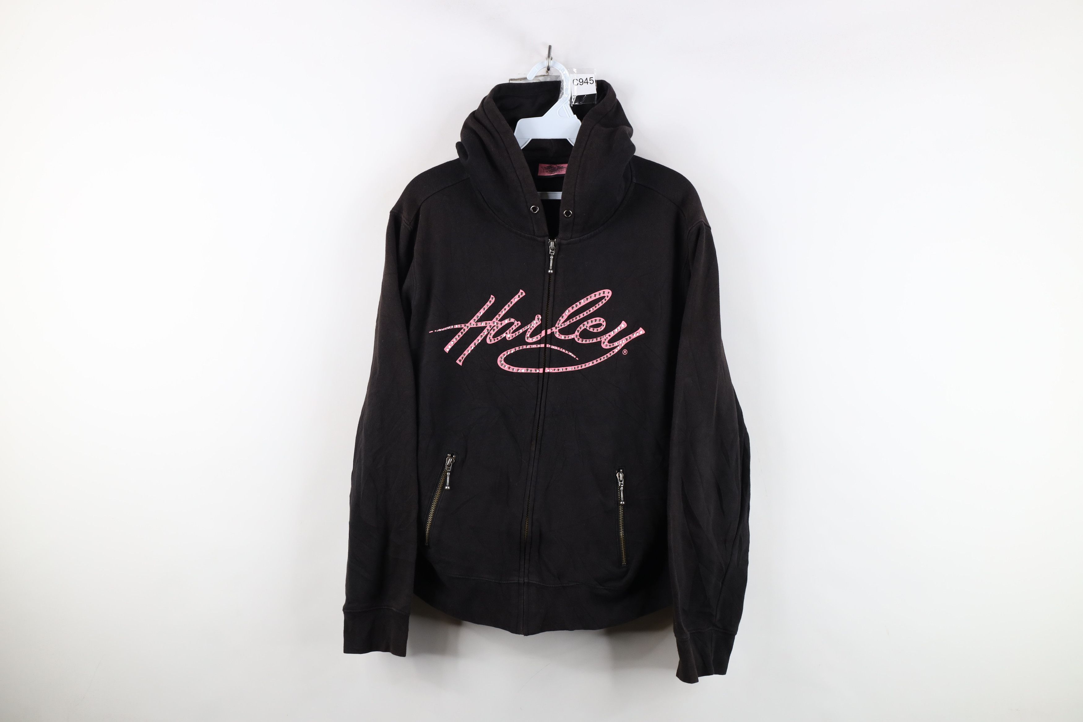 Harley Davidson Vintage Y2K Harley Davidson Sequin Script Full Zip Hoodie Size XL / US 12-14 / IT 48-50 - 1 Thumbnail