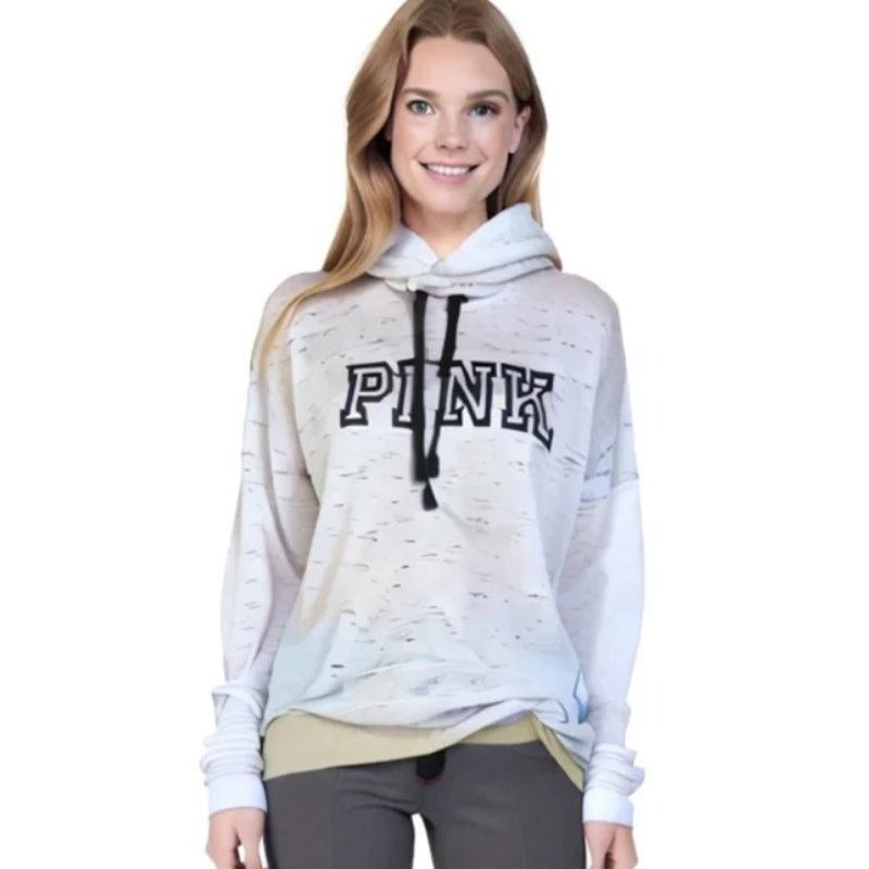 Pink Pink Victoria Secret Gray With Black Graphic High Neck XS Size XS / US 0-2 / IT 36-38 - 1 Thumbnail
