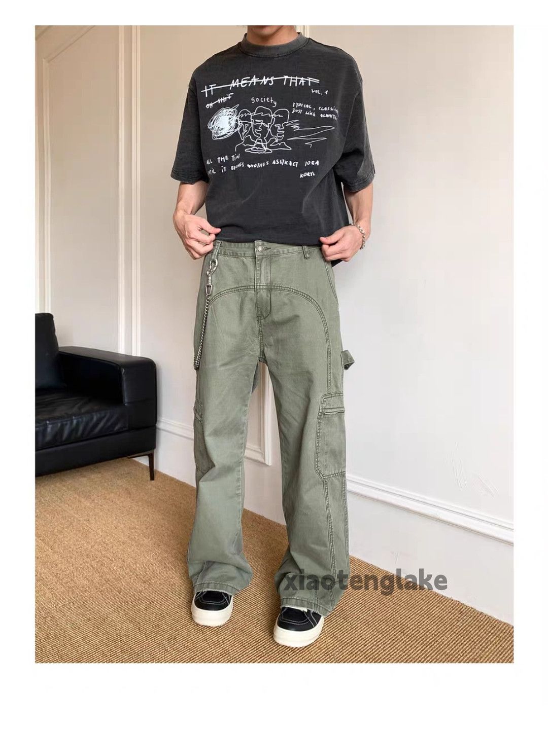 Vintage Utility loose baggy skate hiphop yuppie cargo pants Size US 30 / EU 46 - 4 Thumbnail