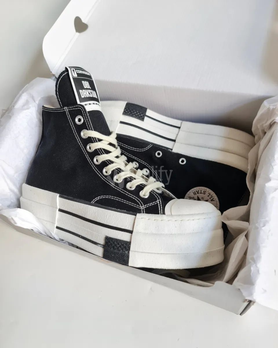 Rick Owens Converse 70 High x Rick Owens DBL DRKSTAR Size US 11 / EU 44 - 4 Thumbnail