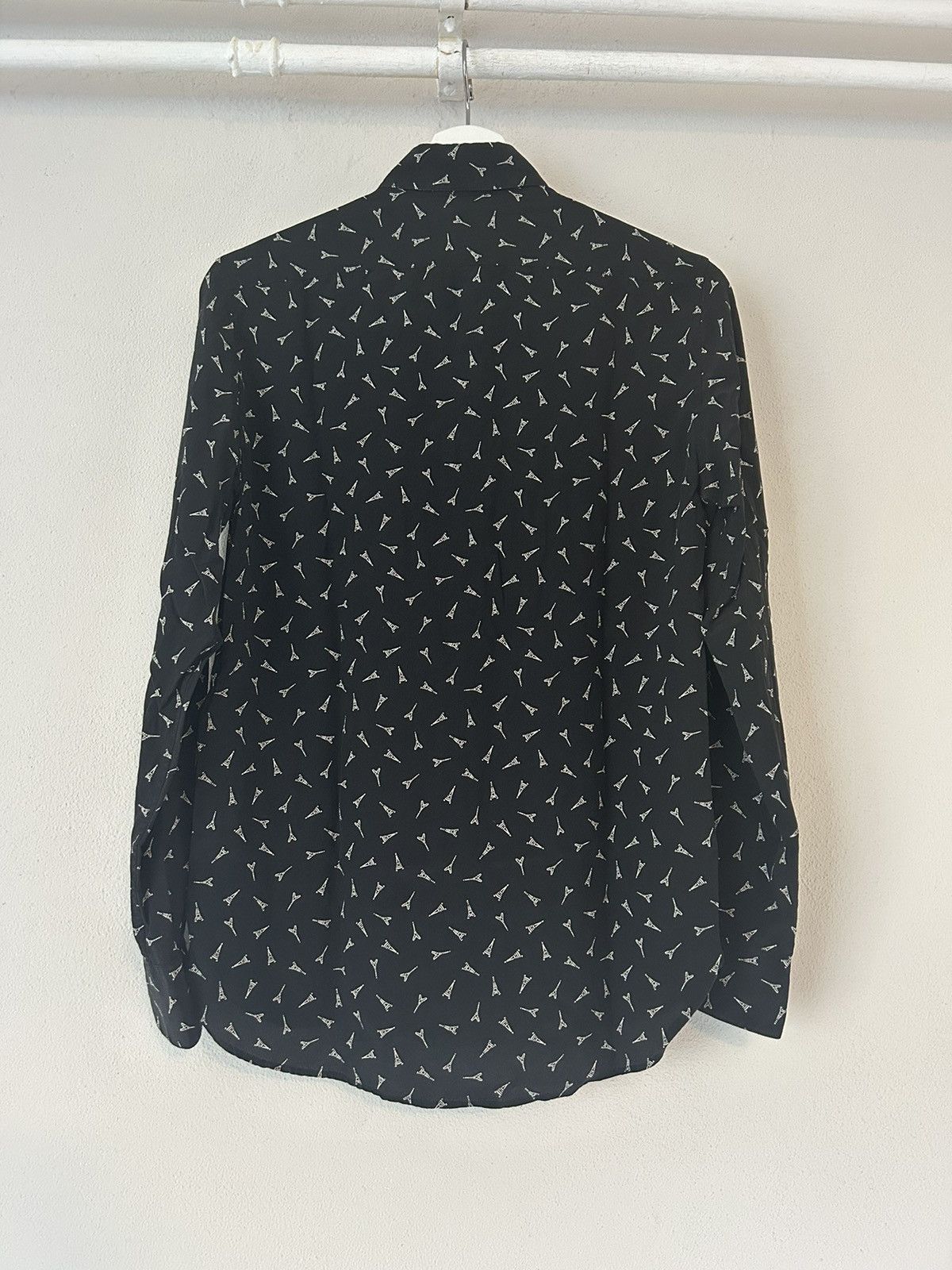 Saint Laurent Paris Eiffel Tower Print Silk Button-Up Shirt Size US S / EU 44-46 / 1 - 2 Thumbnail