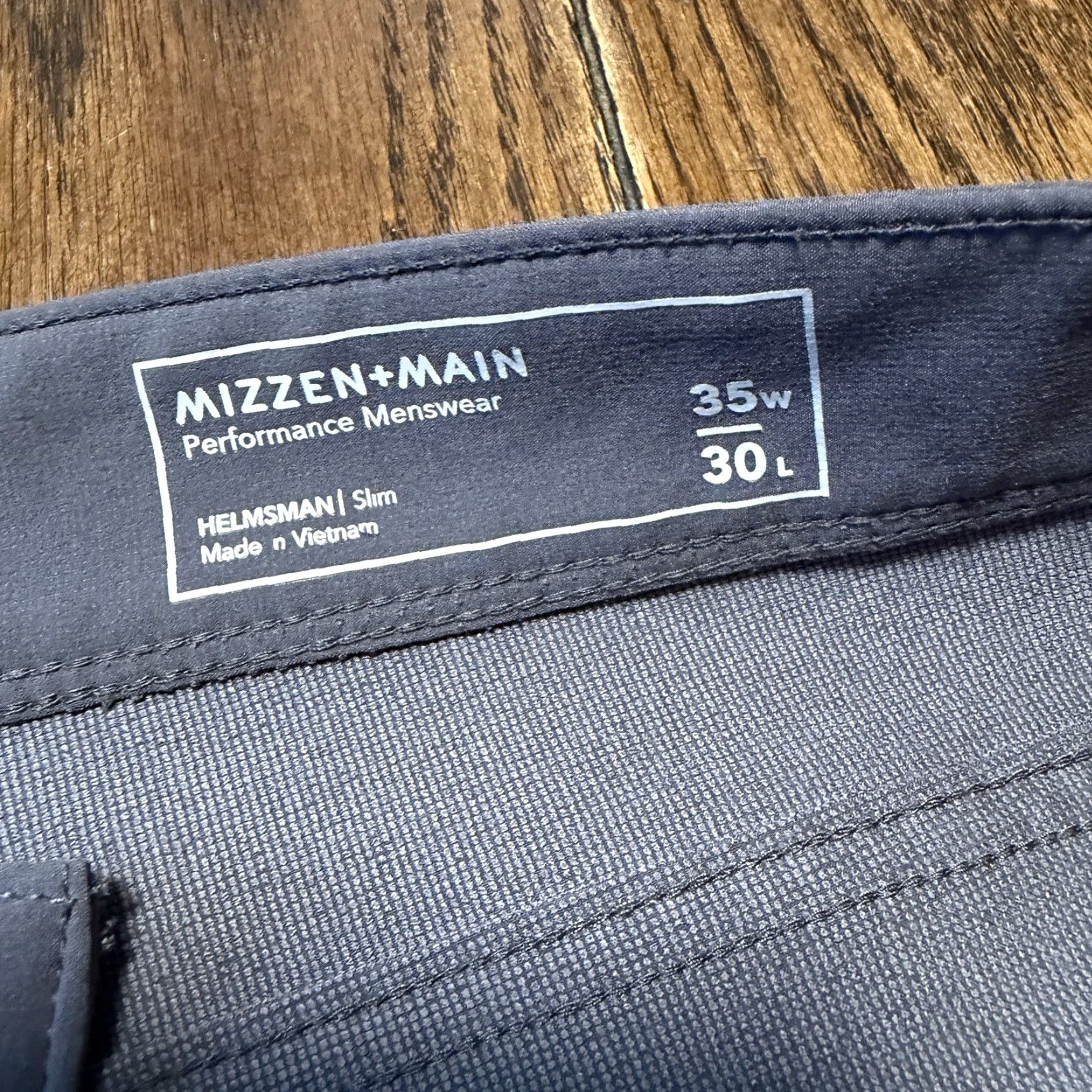 Mizzen+Main Mizzen+Main Helmsman Slim Pants Mens 35x30 Gray Blue Performance Chino Stretch Size US 35 - 6 Thumbnail