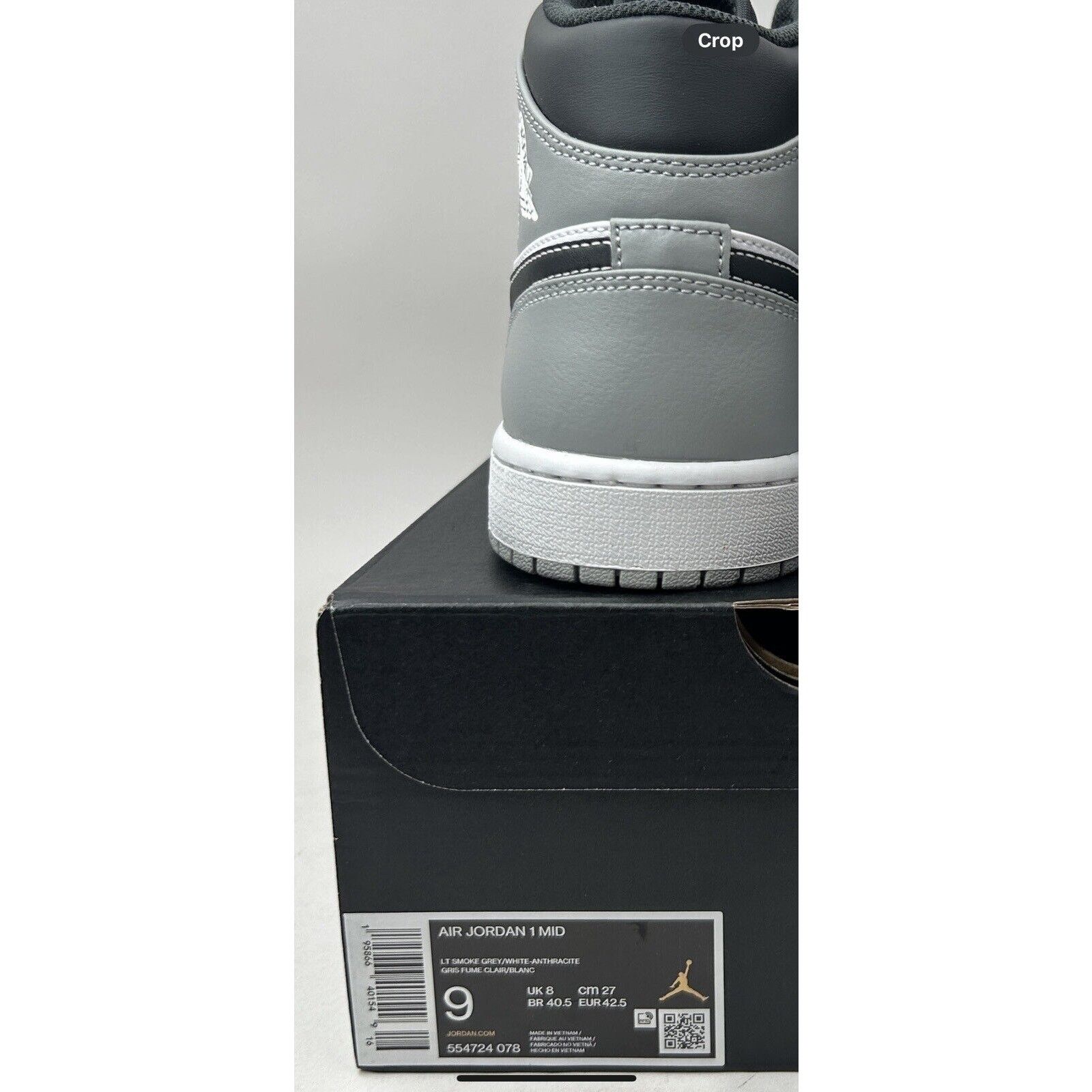 Nike Nike Air Jordan 1 Mid “Light Smoke Grey/Anthracite” 2023 Size US 9 / EU 42 - 5 Thumbnail