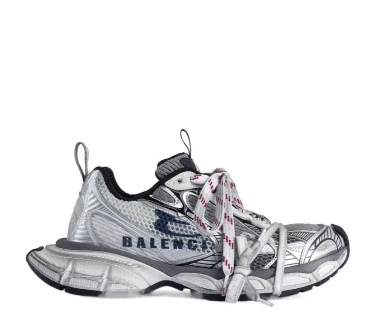 Balenciaga Balenciaga Vintage Patchwork Sneakers, Silver Grey Size US 7 / EU 40 - 4 Thumbnail