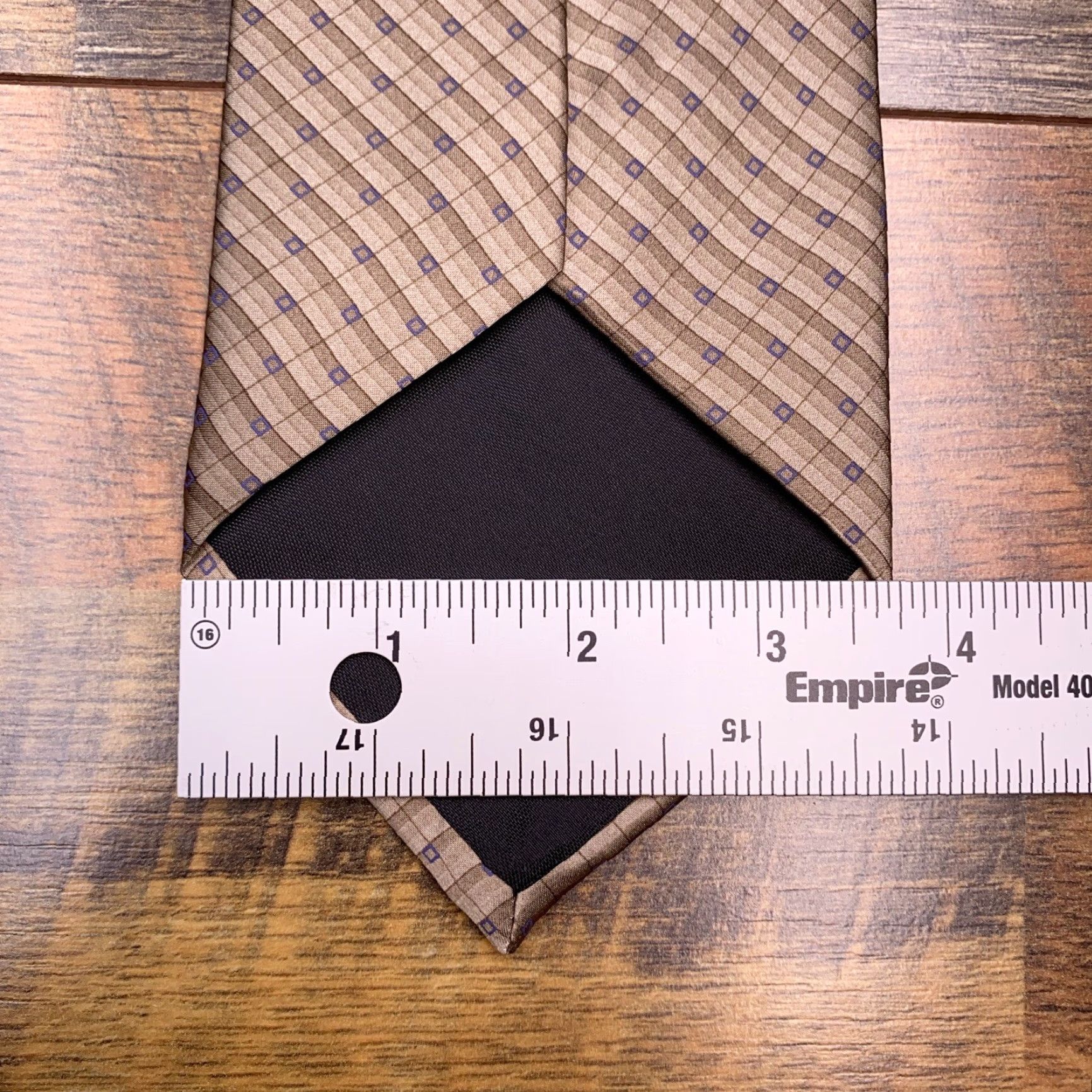 Jones New York Jones New York Silk Tie Gray Brown Geometric Woven 57"-60" Classic Pointed Wedding Men Tie Size ONE SIZE - 7 Thumbnail