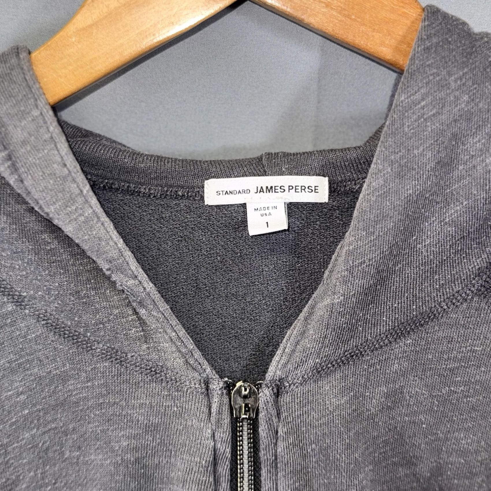 James Perse James Perse Hoodie Womens Small Gray Full Zip Raglan 3/4 Sleeves Pockets Made in USA Size S / US 4 / IT 40 - 4 Thumbnail