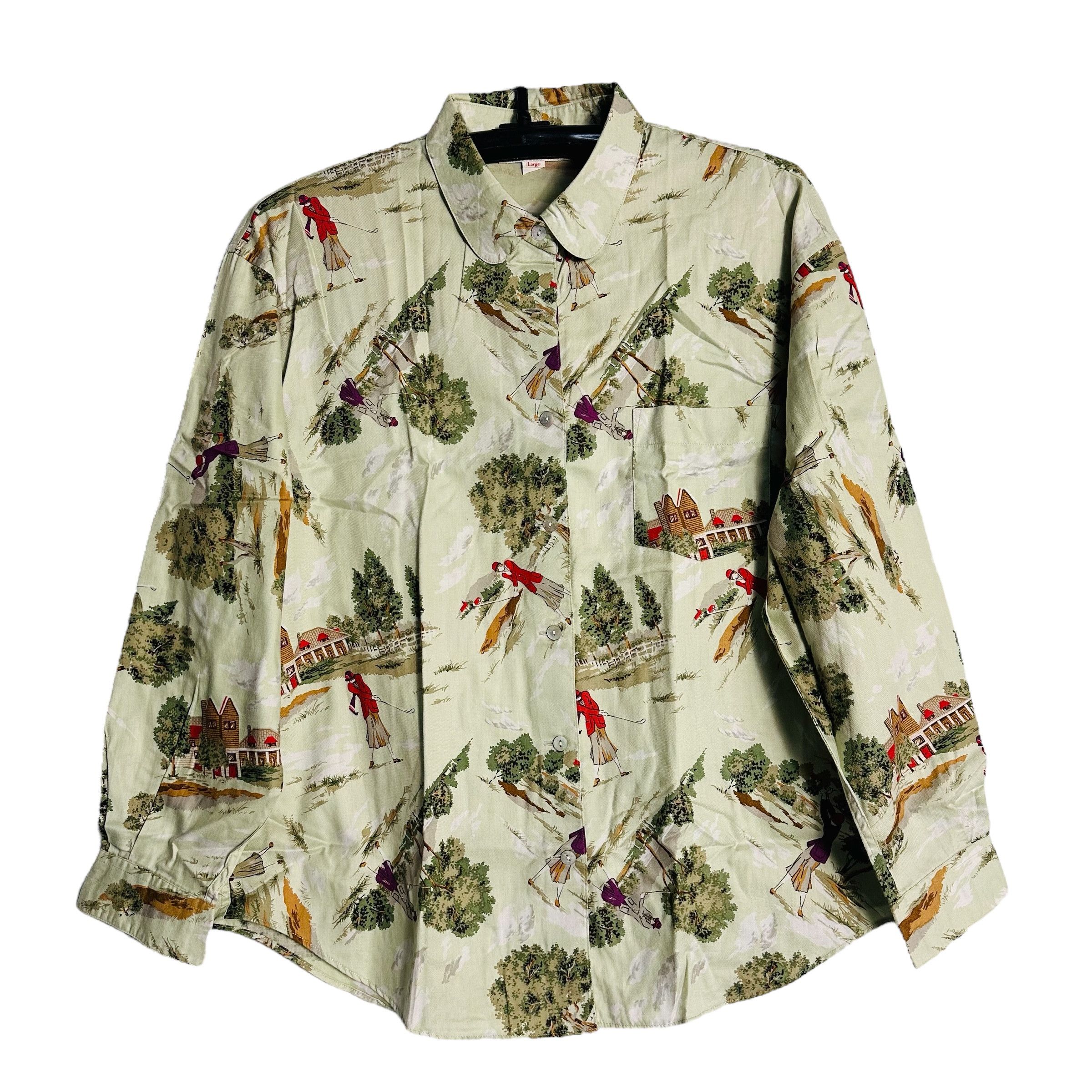 Burberry 🔥RARE🔥Vintage 90s Burberrys All Print Button Up Shirt Size US L / EU 52-54 / 3 - 1 Thumbnail