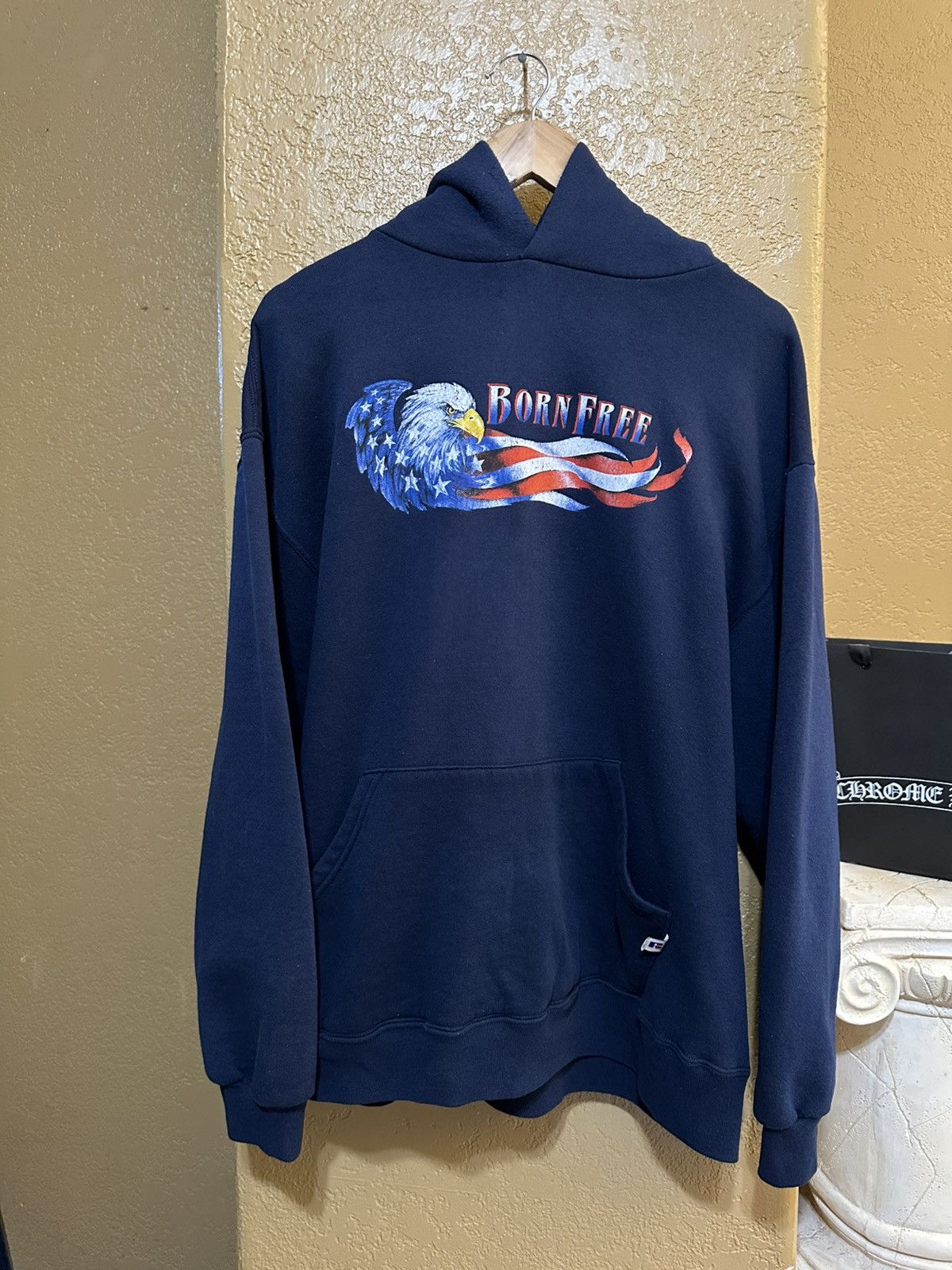 Vintage 🦅 vintage 90s Russell Athletic Born Free Choppers Hoodie Size US L / EU 52-54 / 3 - 1 Thumbnail