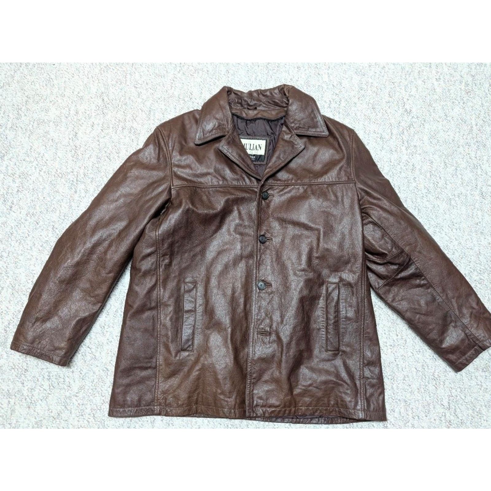 Vintage VINTAGE Wilsons Leather leather jacket coat XL Mens patina 1990s brown button front Dean Winchester Size US XL / EU 56 / 4 - 3 Thumbnail