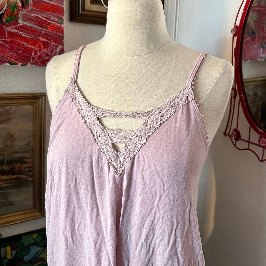 American Eagle Outfitters american eagle pink lace tank top Size S / US 4 / IT 40 - 2 Thumbnail
