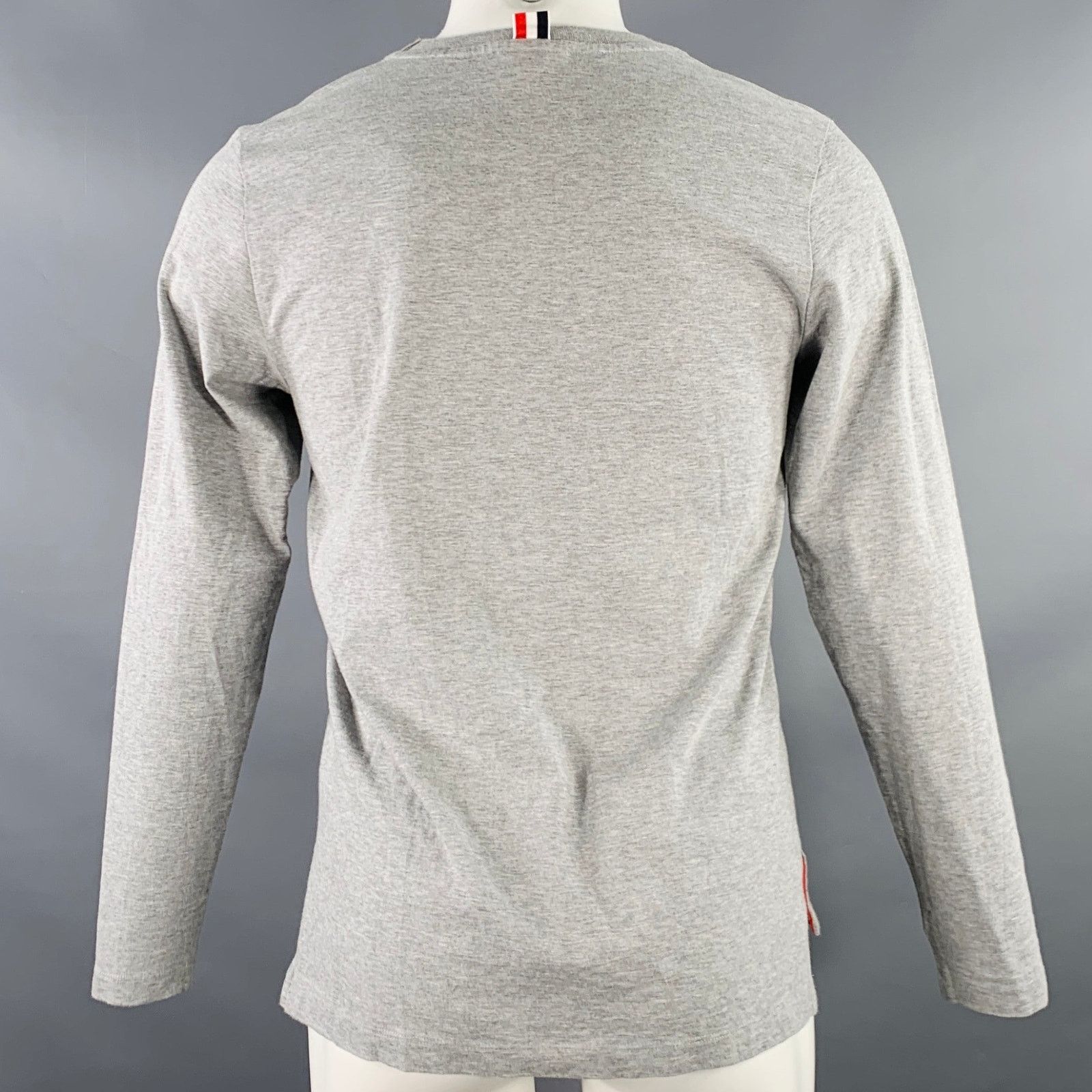 Thom Browne THOM BROWNE Size S Grey Cotton Crew Neck Long Sleeve T-shirt Size US S / EU 44-46 / 1 - 4 Thumbnail