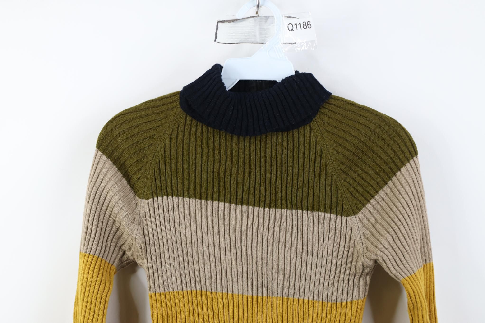 Vintage Vintage 50s 60s Mid Century Modern Block Ribbed Knit Sweater Size M / US 6-8 / IT 42-44 - 2 Thumbnail