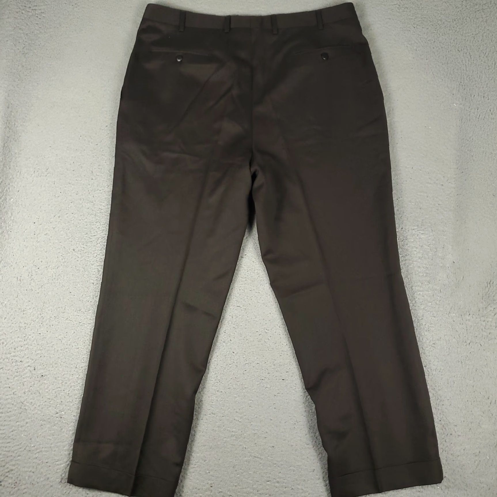 Zanella VINTAGE Zanella Pants Mens 38x29 Brown Wool Pleated Slacks Chinos Trousers Slim/Regular Fit Adult Regular 38 Brown100% Wool 70s? Size US 38 / EU 54 - 7 Thumbnail