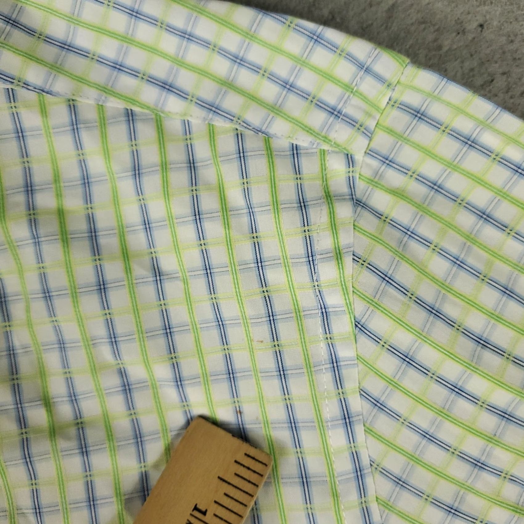 BUGATCHI Bugatchi Shirt Mens XL Green Blue Plaid Shaped Fit Button Up Long Sleeve Size US XL / EU 56 / 4 - 4 Thumbnail