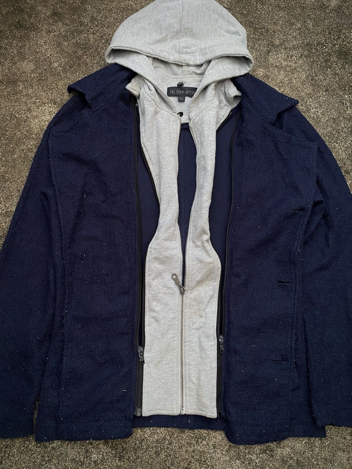 If Six Was Nine × Japanese Brand IN THE ATTIC LINEN MULTI ZIPPER HOODIES Size US L / EU 52-54 / 3 - 6 Thumbnail