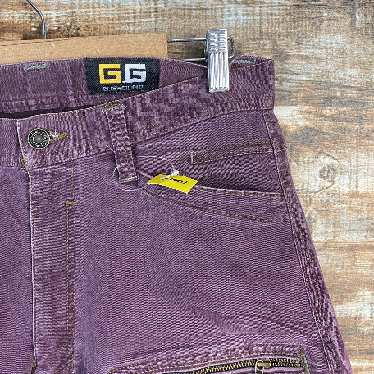 Japanese Brand DL G Ground Purple Cargo Multipocket Pants #C1001 Size US 33 - 8 Thumbnail