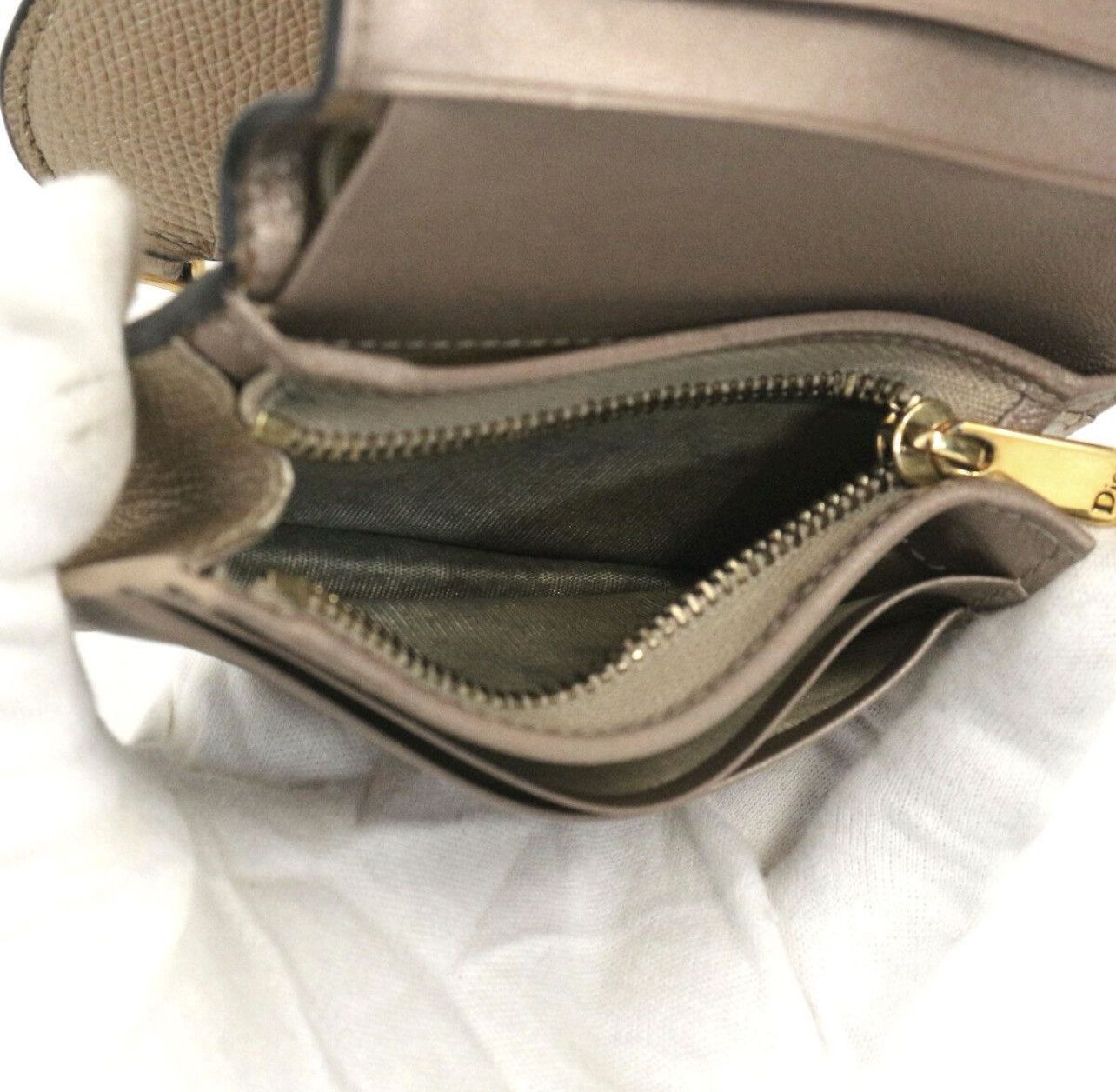Dior Christian Dior Metallic Gold Grained Calfskin Saddle Lotus W Size ONE SIZE - 6 Thumbnail