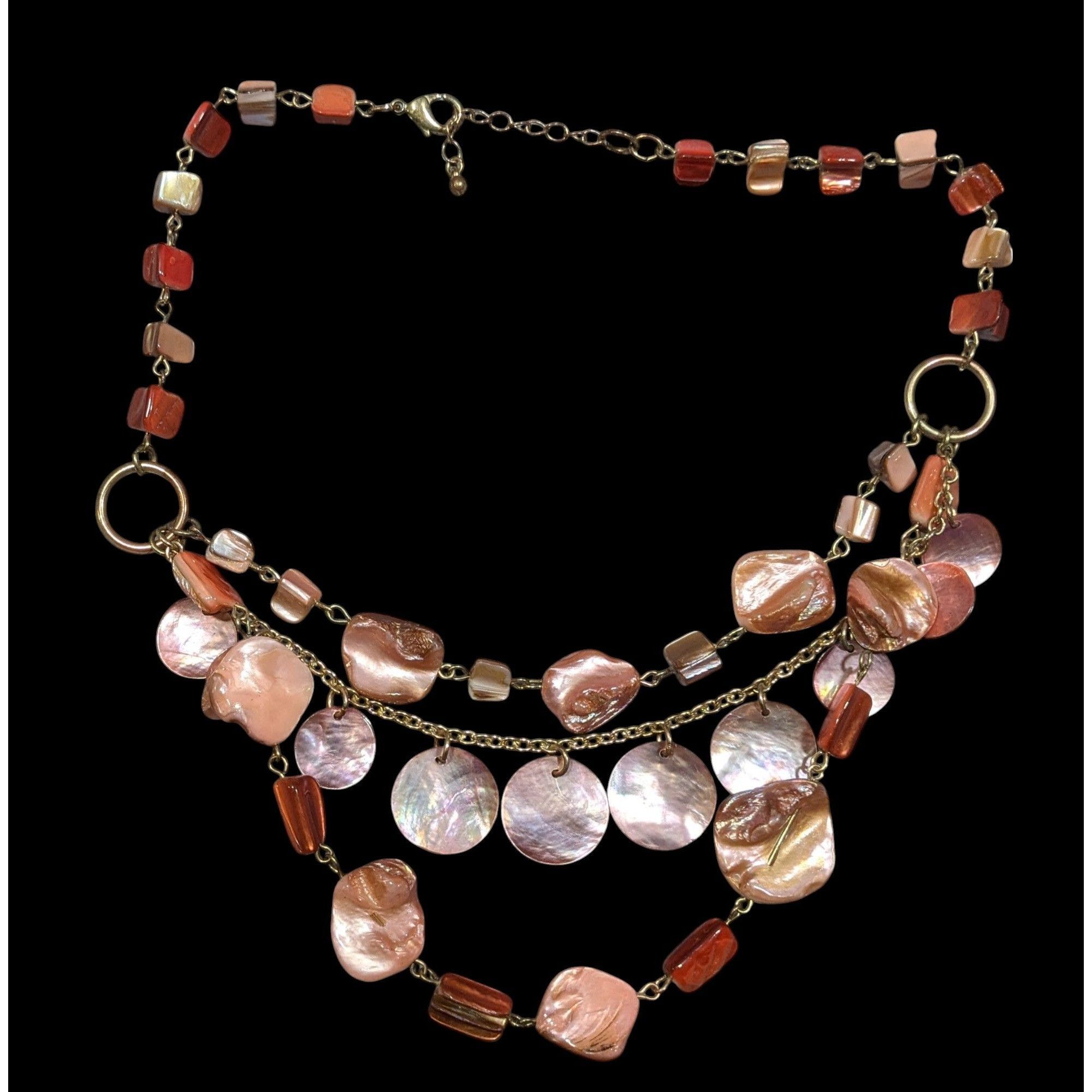 Other Vintage Mermaidcore Rose Pink Multilayer Shell Chip And Disc Size ONE SIZE - 1 Thumbnail