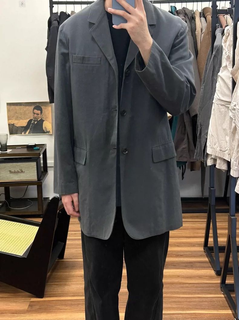 Yohji Yamamoto Yohji Yamamoto Yohji Yamamoto Long Gray Suit Jacket Size US S / EU 44-46 / 1 - 5 Thumbnail