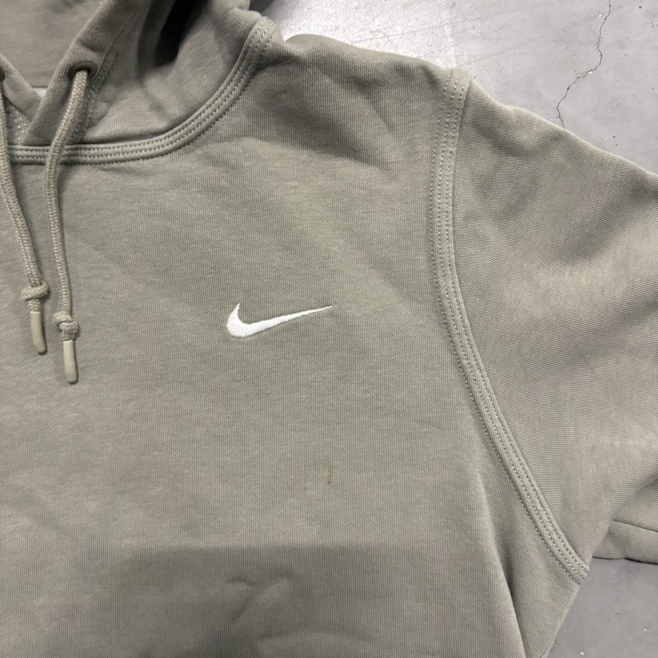 Nike Crazy Vintage Y2K/2000s Nike Grey White Swoosh Hoodie! Size US S / EU 44-46 / 1 - 2 Thumbnail
