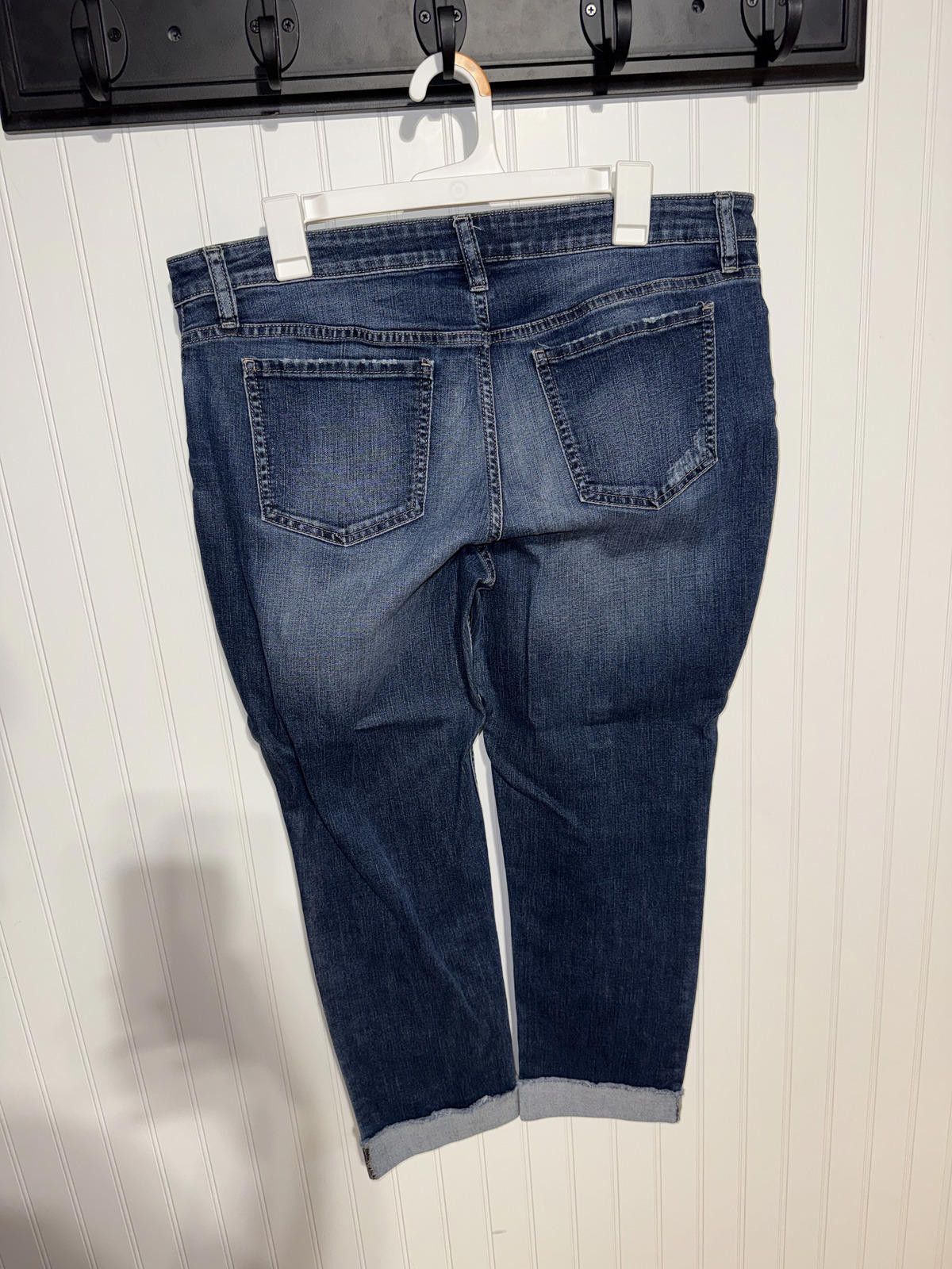 Lee Riders by Lee Indigo Women's 14M Fringe Cuff Boyfriend Jeans Size 36" / US 14 / IT 50 - 2 Thumbnail