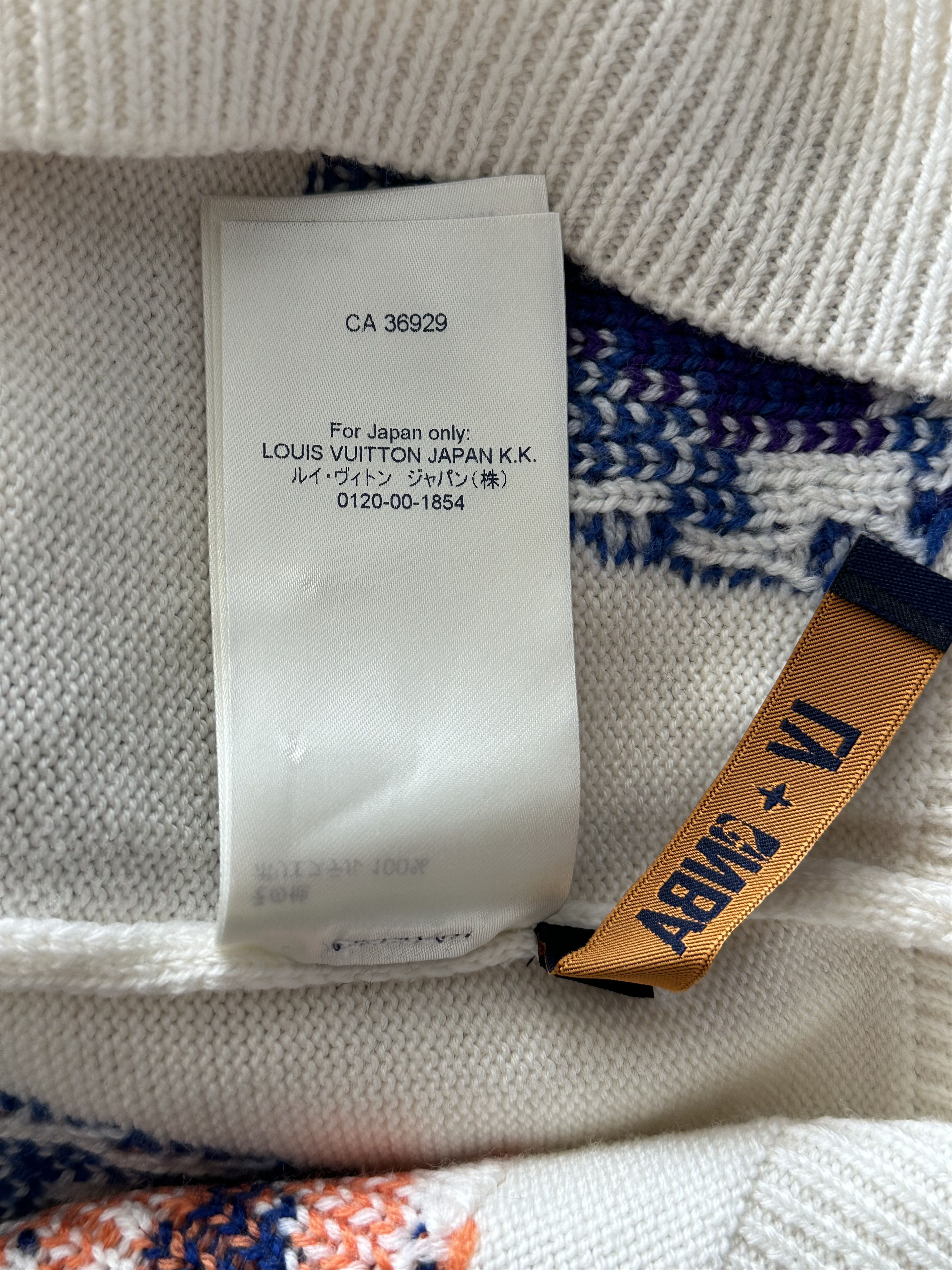 Louis Vuitton Louis Vuitton NBA White Multicolor Letter Wool Sweater Size US XL / EU 56 / 4 - 8 Thumbnail