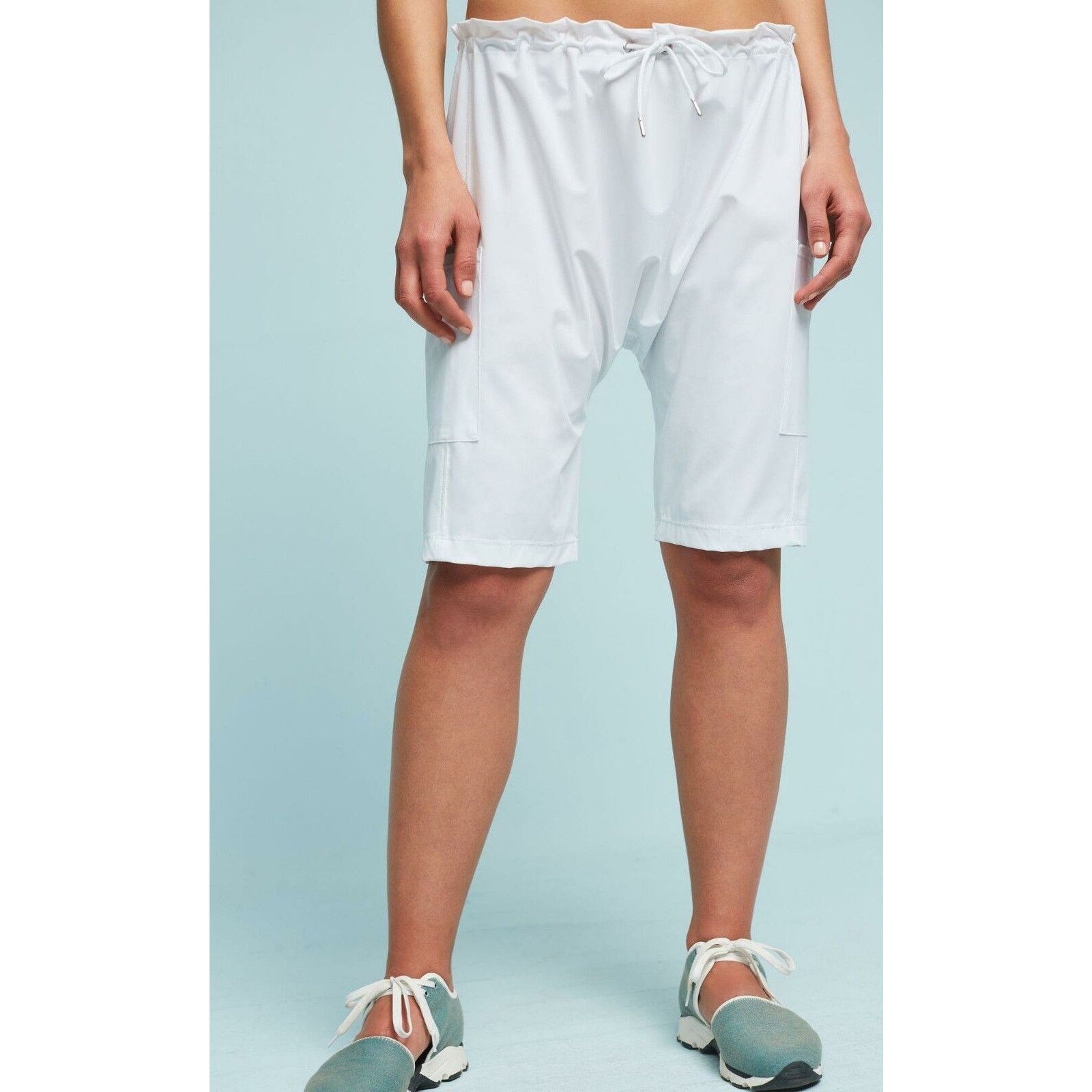 Anthropologie New B.30 Long Activewear Shorts WHITE Retail $114 X-SMALL Size 26" / US 2 / IT 38 - 2 Thumbnail