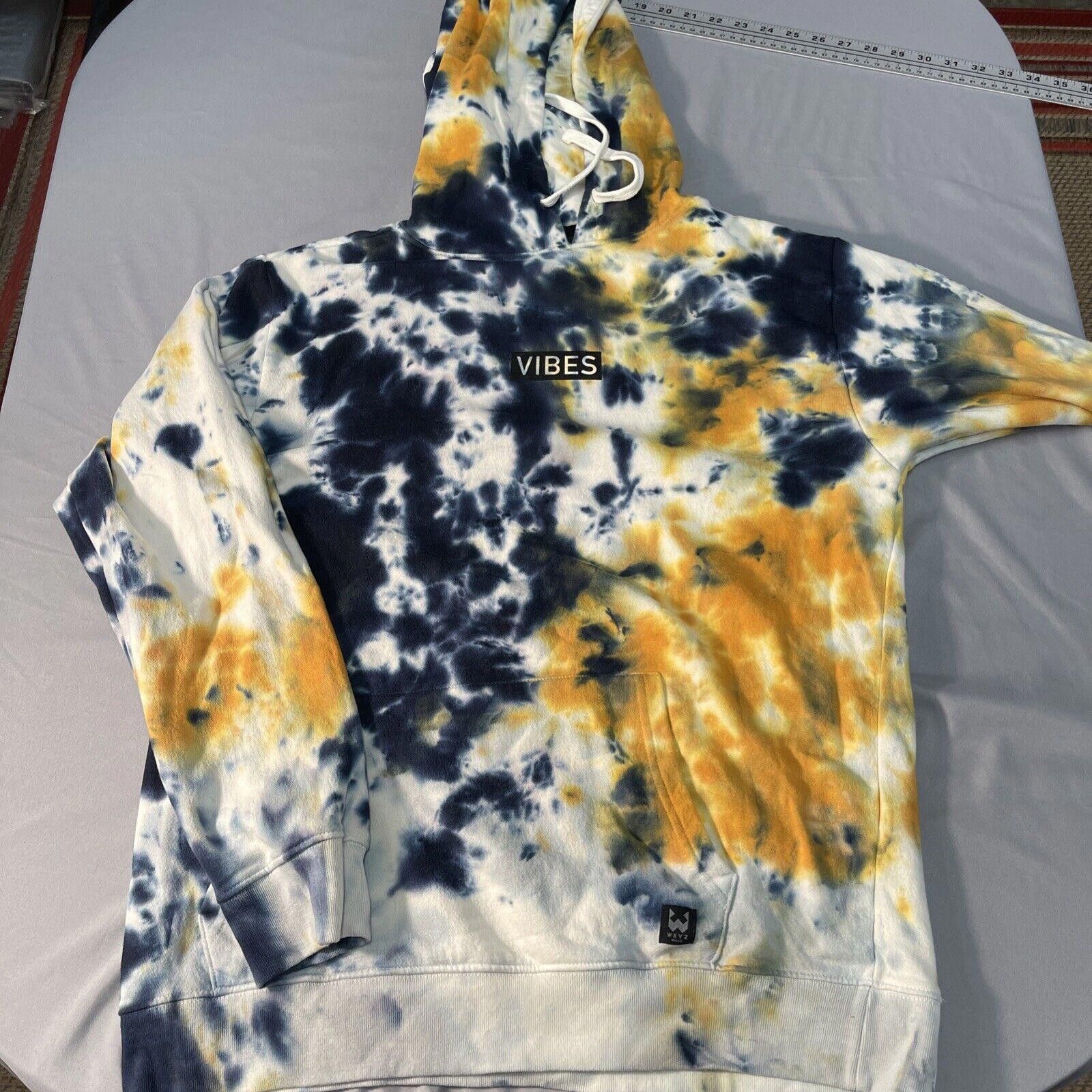 Designer WXYZ Tie Dye Pullover Hoodie Mens Size L Cotton VIBES Size US 34 / EU 50 - 1 Thumbnail