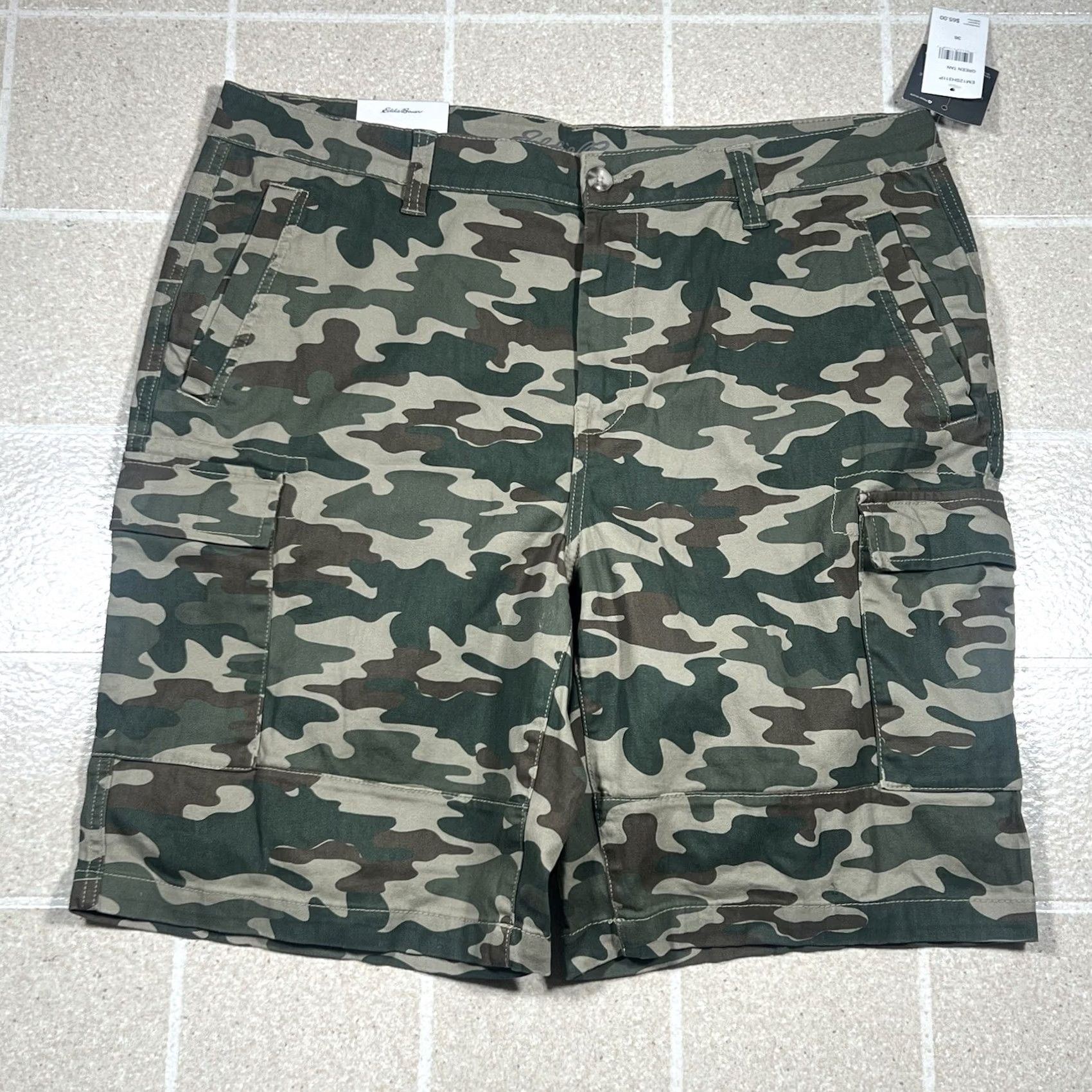 Eddie Bauer Eddie Bauer Cargo Shorts Mens 36 Green Tan Camo Pockets Outdoors Adventure Multicolor Regular Cargo Men 36 Outdoors Size US 36 / EU 52 - 2 Thumbnail