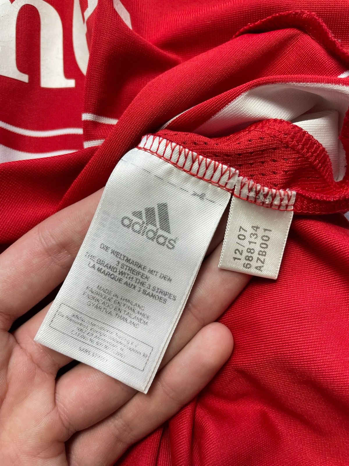 Adidas × Vintage Adidas Bayern Munich soccer jersey 9 Toni rare jersey size L Size US L / EU 52-54 / 3 - 8 Thumbnail