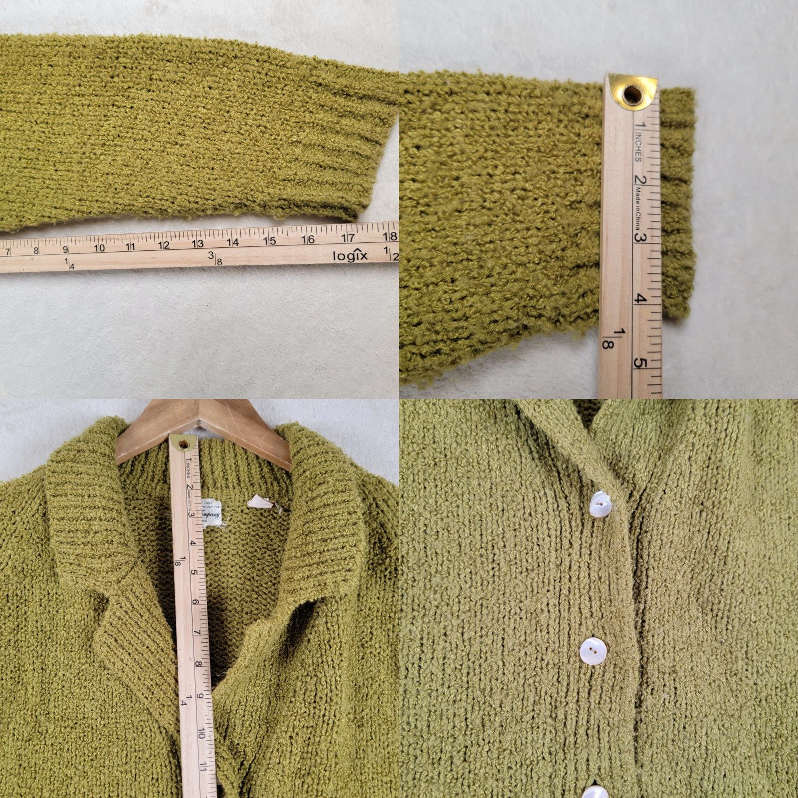 Vintage VINTAGE The May Company Cardigan Women’s Sweater L Green Heather Designers Originals Long Sleeve V-Neck Knit Heavy Knit Winter Fall Spring Womens Size L / US 10 / IT 46 - 9 Thumbnail