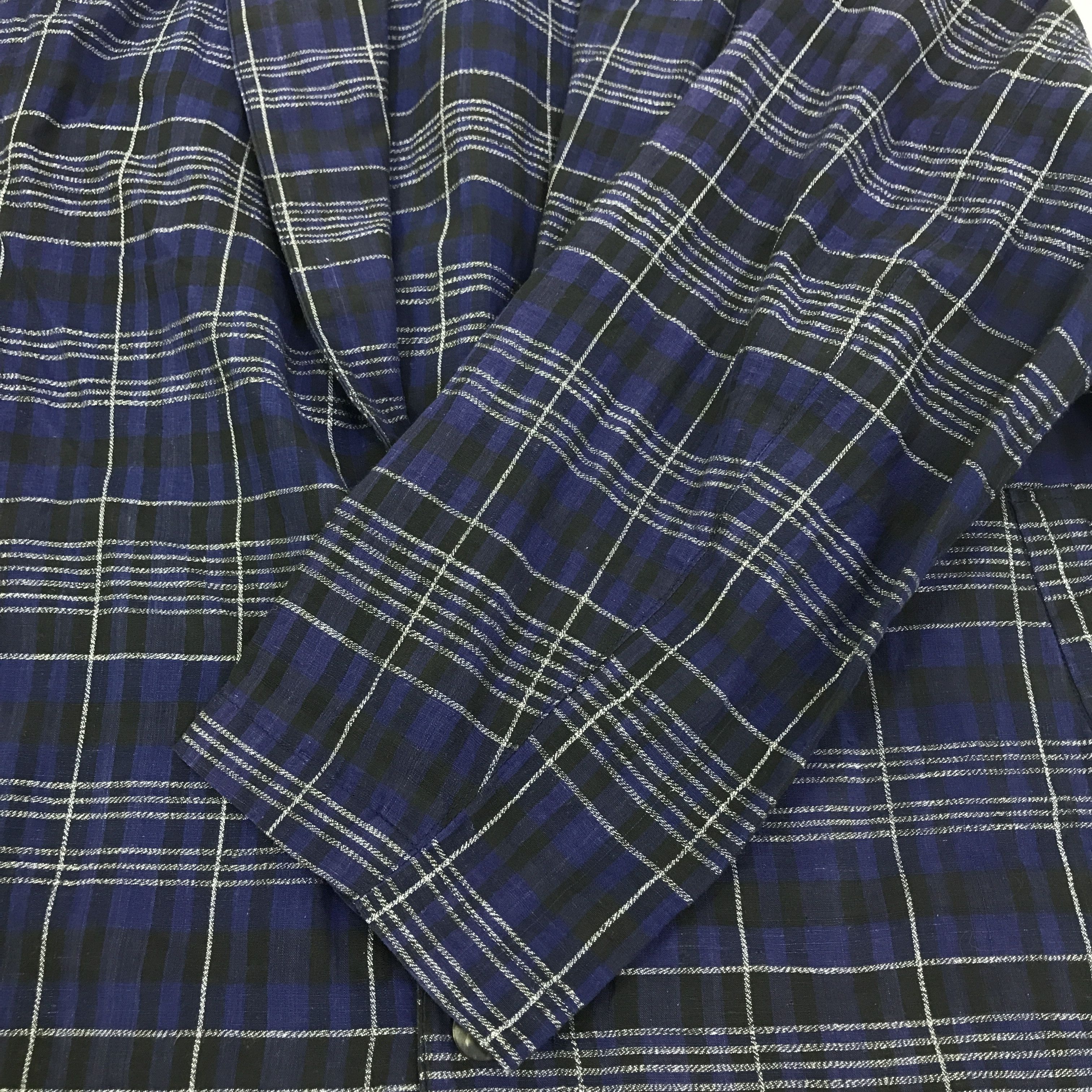 Issey Miyake Vintage Issey Miyake Tartan design Blazers K125B9 Size US L / EU 52-54 / 3 - 8 Thumbnail