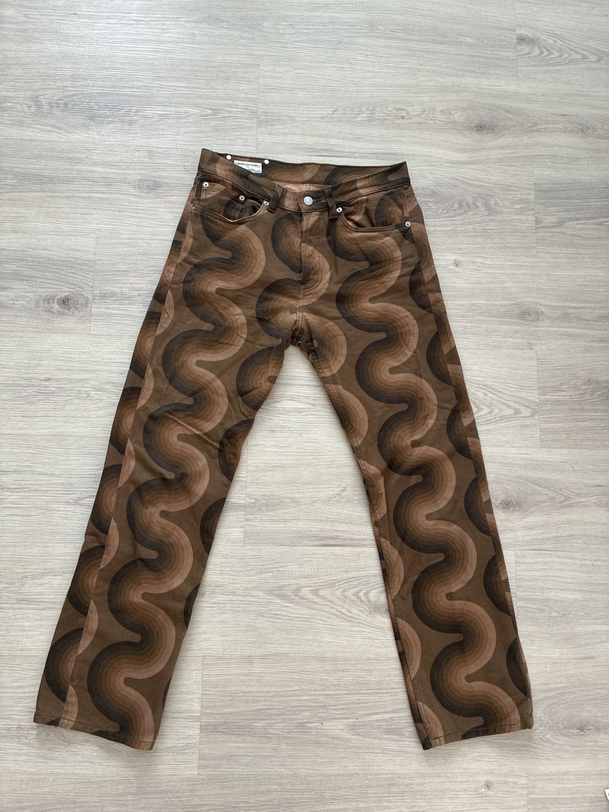 Dries Van Noten Dries Van Noten x Verner Panton SS19 Brown Wave Jeans Size US 30 / EU 46 - 1 Thumbnail