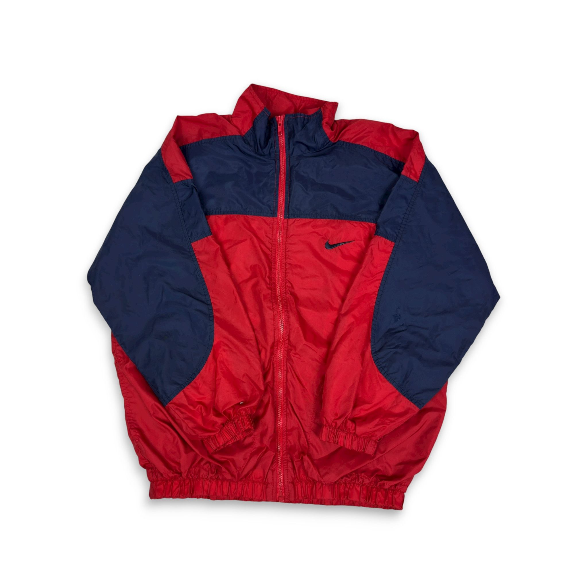 Nike Nike Women's Red Blue Full Zip Windbreaker Jacket L (14-16) Size L / US 10 / IT 46 - 1 Thumbnail