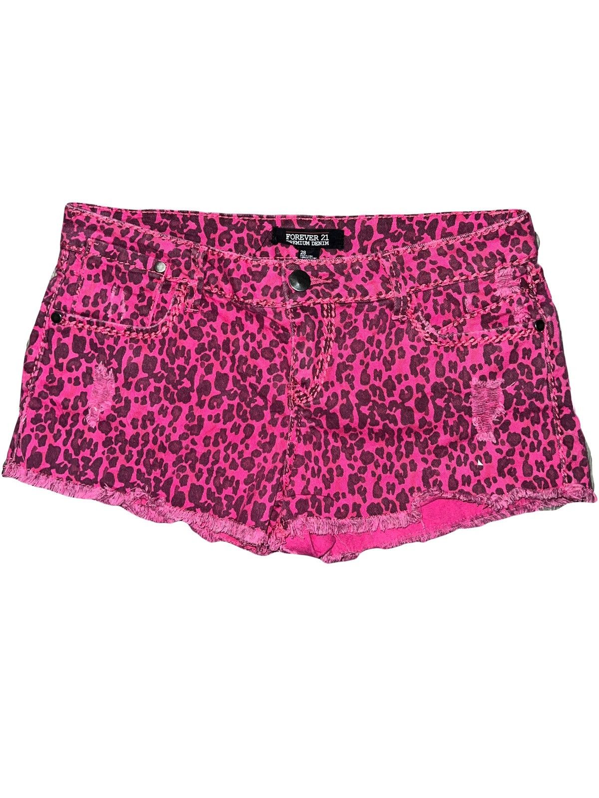 Japanese Brand Pink leopard mini shorts 🎀💕 Size 28" / US 6 / IT 42 - 1 Thumbnail
