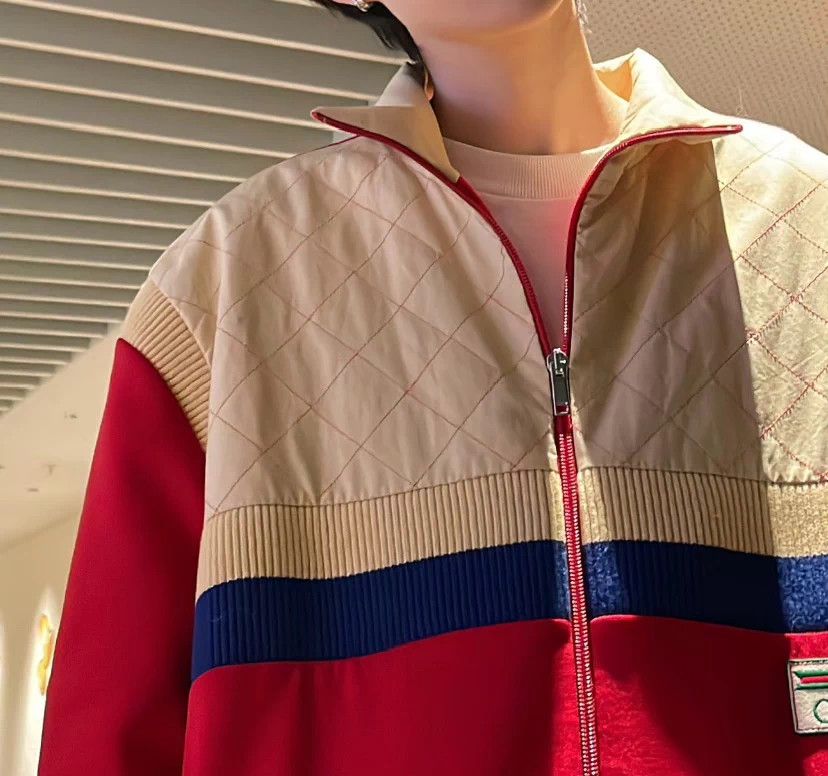 Gucci Gucci White Red Colorblock Jacket Size M 95 New Size US M / EU 48-50 / 2 - 8 Thumbnail