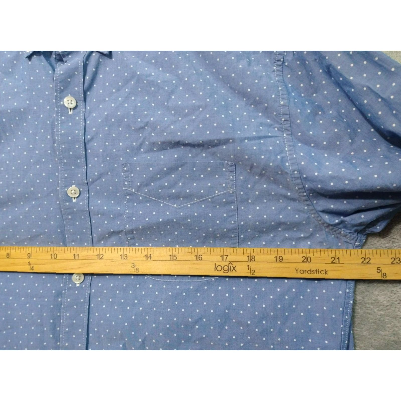 Bonobos Bonobos Shirt Mens Blue Polka Dot Slim Fit Long Sleeve Button-Down Cotton Adult Large Blue 44in Chest Classic Preppy Mens Size US L / EU 52-54 / 3 - 5 Thumbnail