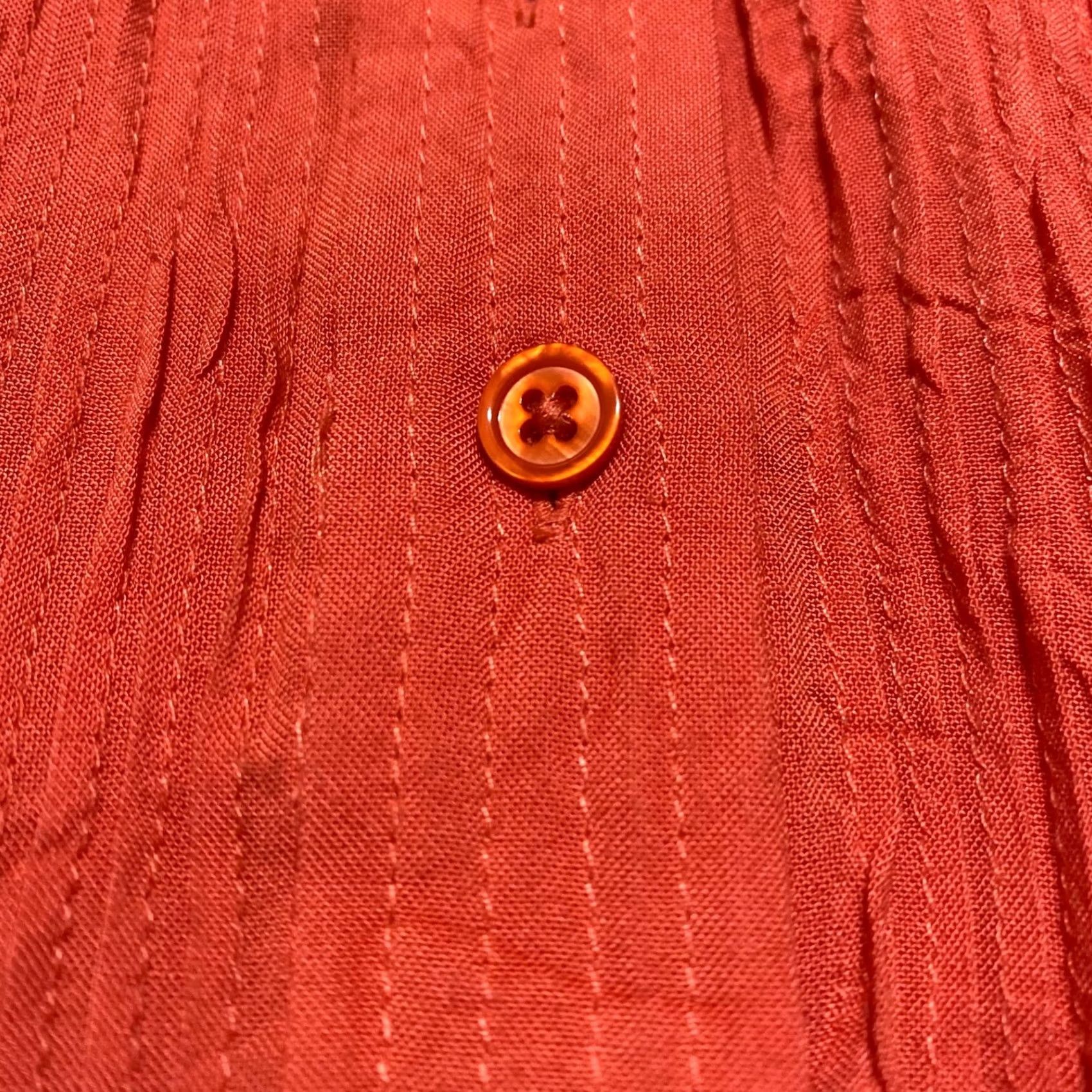 Vintage Sundance Shirt Womens Small Long Sleeve Solid Orange V-Neck Pullover Rayon Blouse Size S / US 4 / IT 40 - 4 Thumbnail