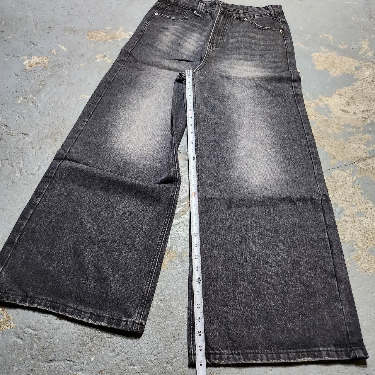 Japanese Brand baggy loose fit grey wash faded jeans Size US 28 / EU 44 - 5 Thumbnail